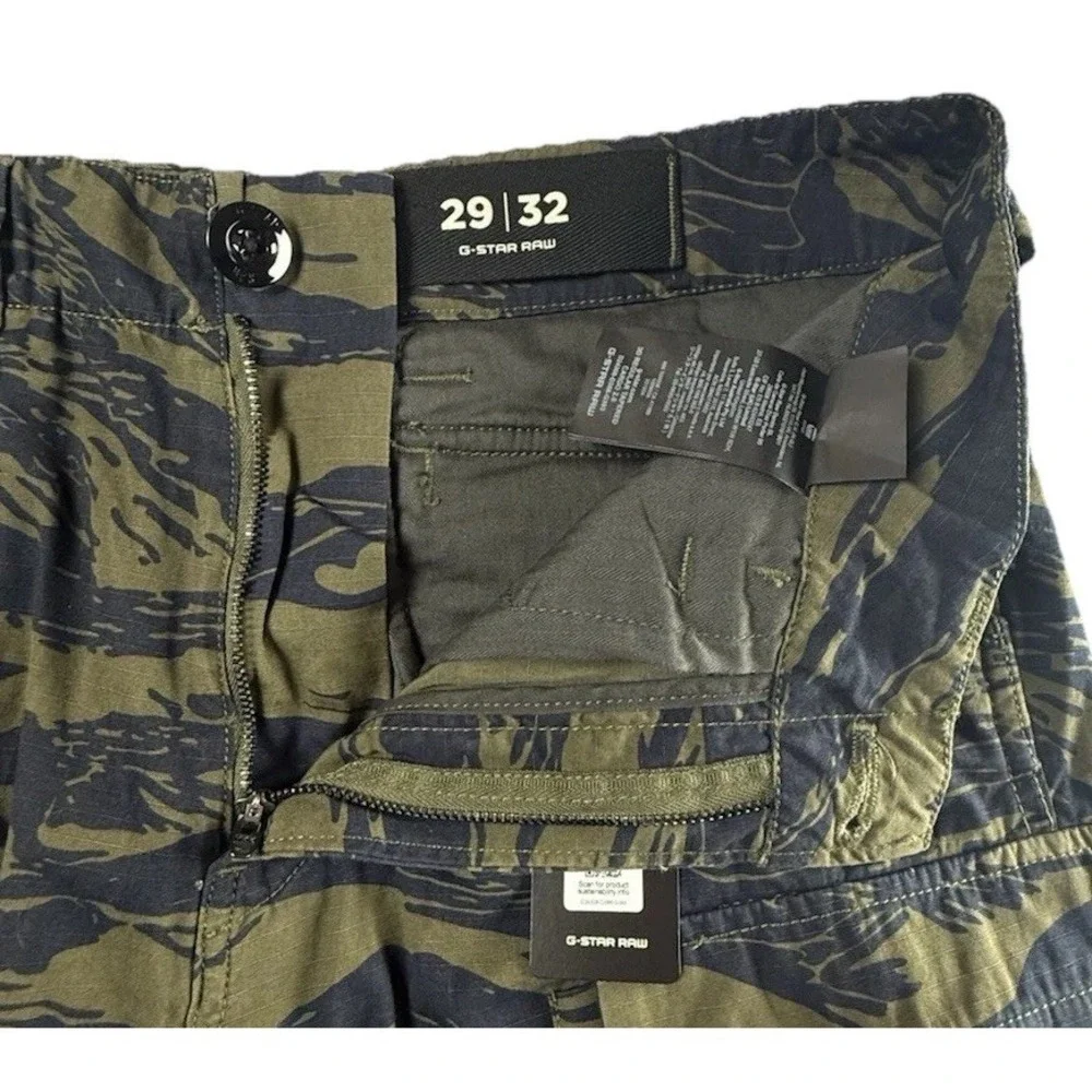 G-STAR RAW Cargo Pants Mens 29x32 Tiger Camo Ripstop‎ Tapered D24308 NEW